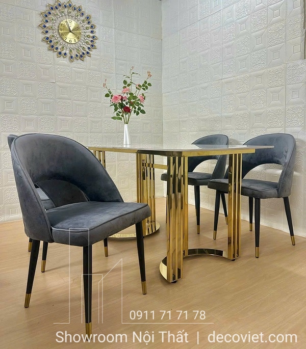 bàn ăn 6 ghế mặt đá hiện đại