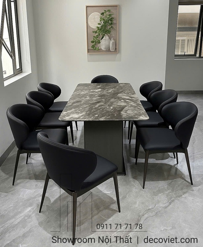 bộ bàn ăn 8 ghế mặt đá cao cấp phù hợp mọi không gian phòng bếp