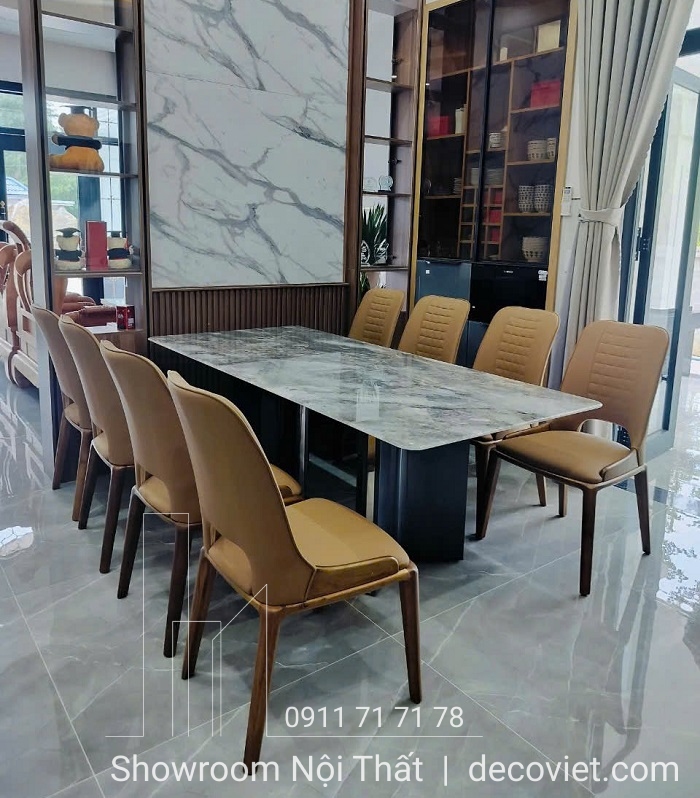 bàn ăn mặt đá 8 ghế