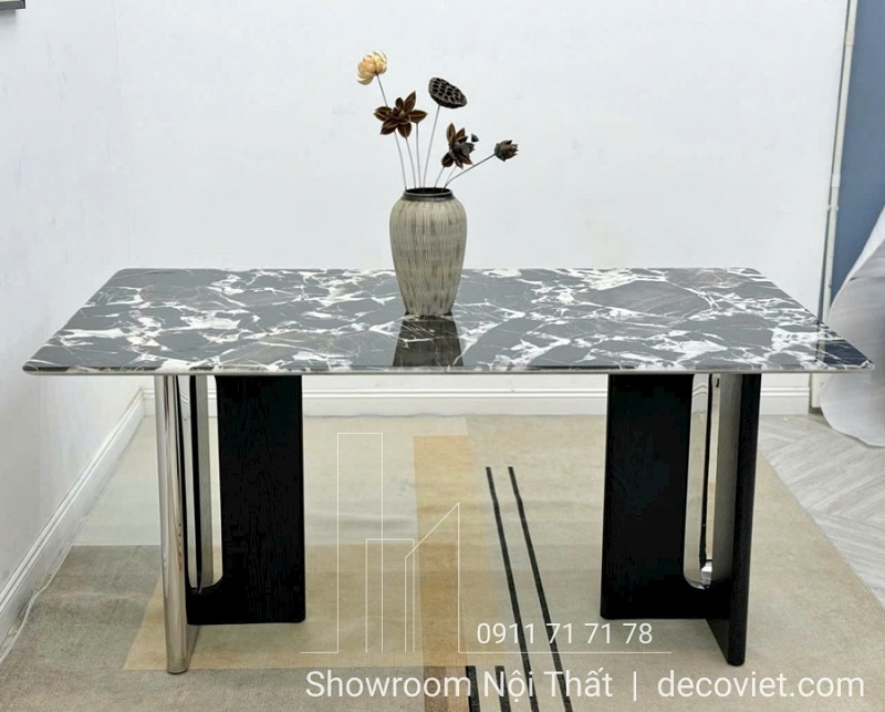 bàn ăn mặt đá cẩm thạch 6 ghế