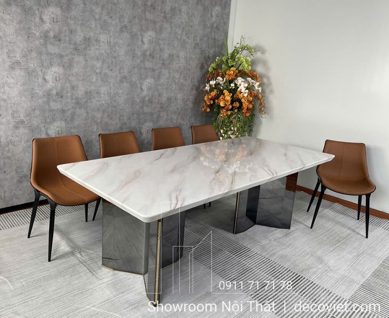 bàn ăn mặt đá hiện đại