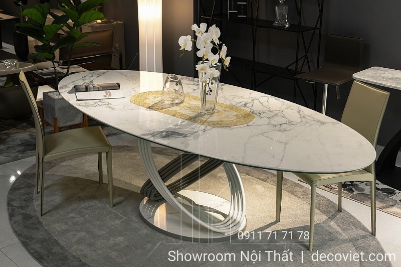 bàn ăn mặt đá hiện đại