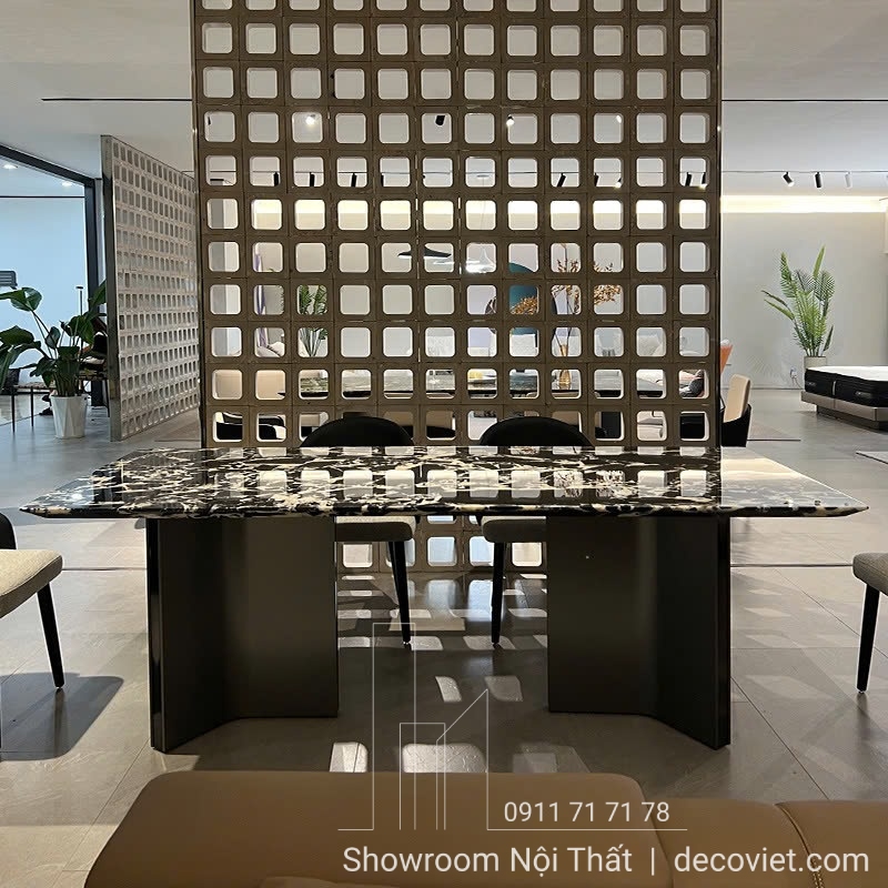 bàn ăn mặt đá chân inox nhập khẩu