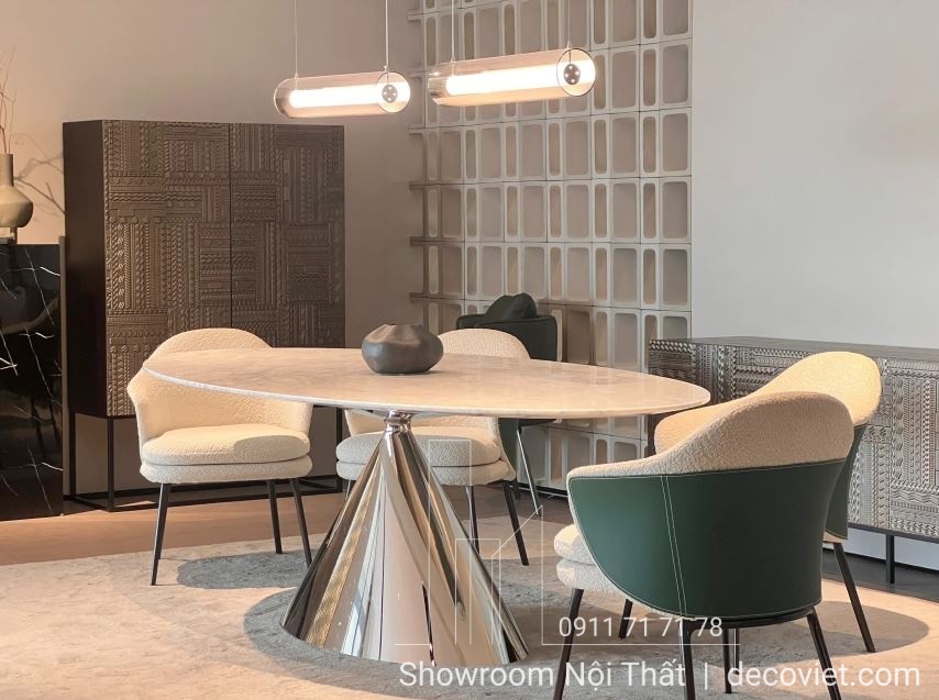 bàn ăn mặt đá sang trọng hiện đại