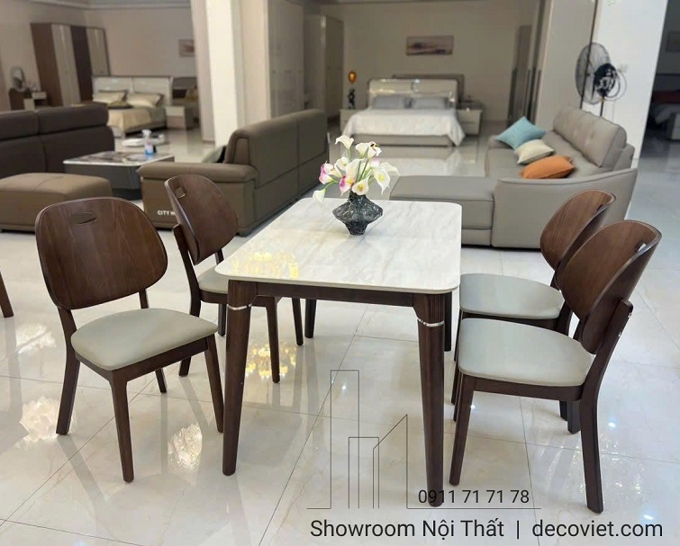 bộp bàn ăn chân gỗ 4 người