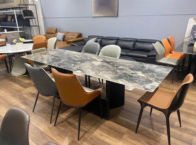 bàn ăn mặt đá tự nhiên cẩm thạch