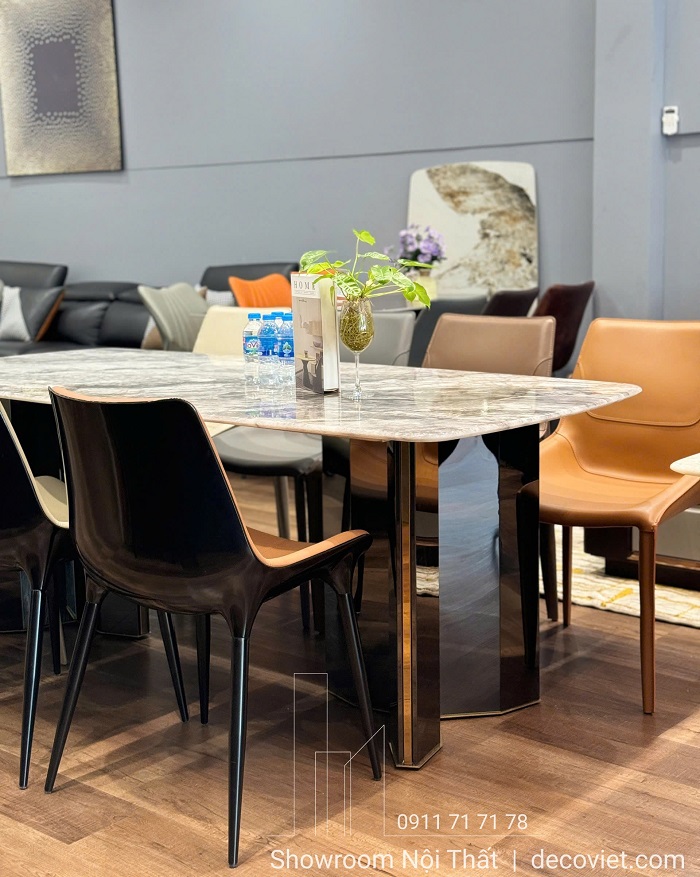 bàn ăn mặt đá cẩm thạch cao cấp