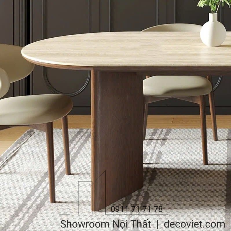 bàn ăn mặt gỗ 6 người