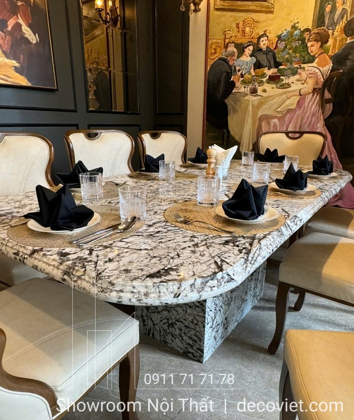 bàn ăn mặt đá cao cấp