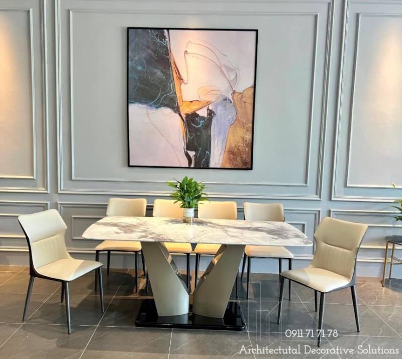 Bộ Bàn Ăn 6 Ghế Mặt Đá 914S