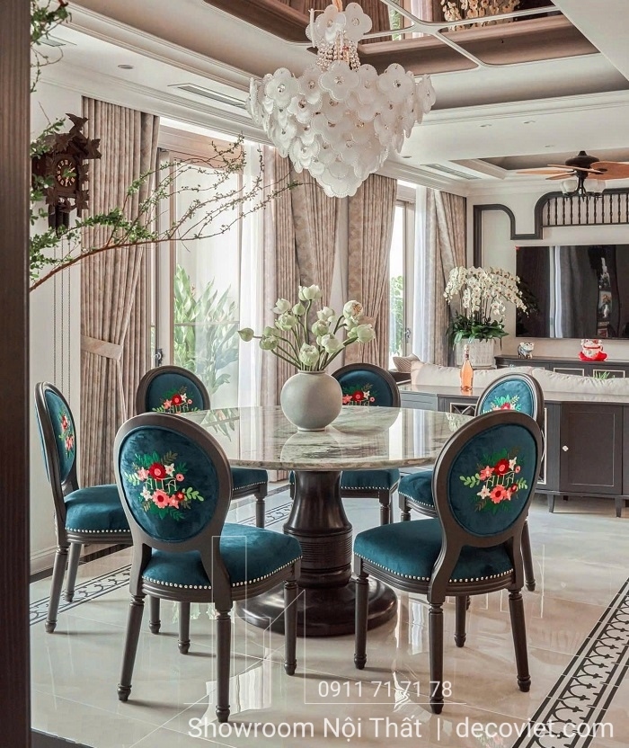 bàn ăn tân cổ điển 6 ghế