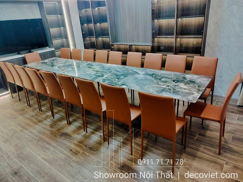 bàn ăn thông minh mặt đá 20 ghế nhập khẩu