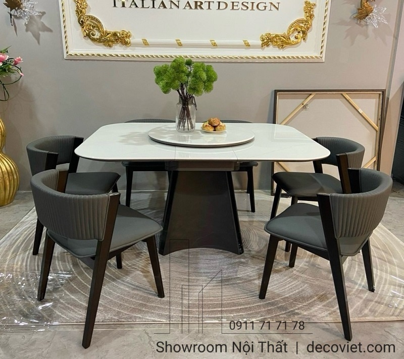 bàn ăn 6 ghế thông minh kéo dài