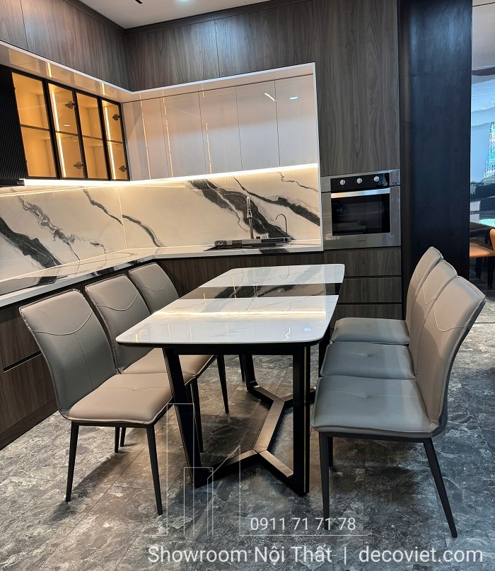 bàn ăn thông minh mặt đá nhập khẩu