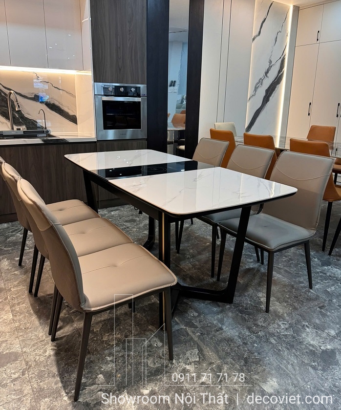 bàn ăn thông minh mặt đá hiện đại