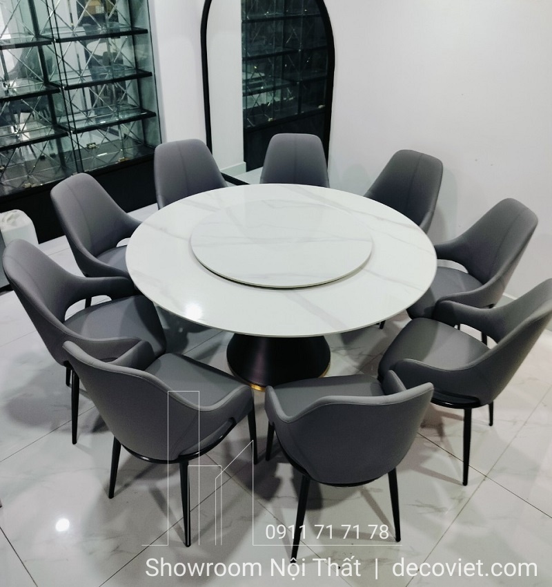 bàn ăn tròn xoay 10 người