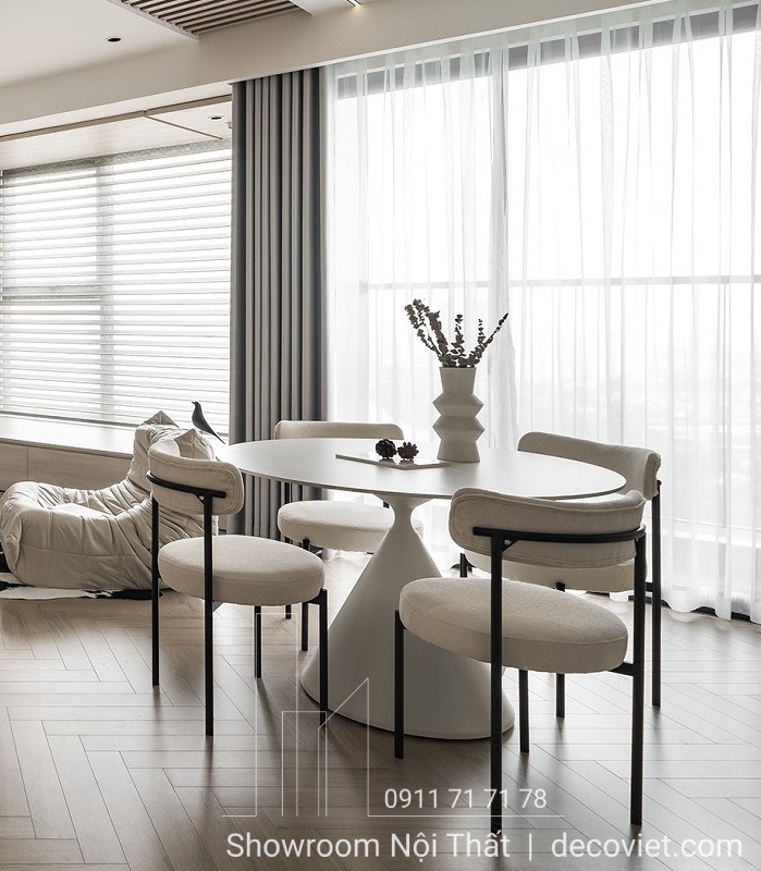 bàn ăn tròn 4 ghế hiện đại