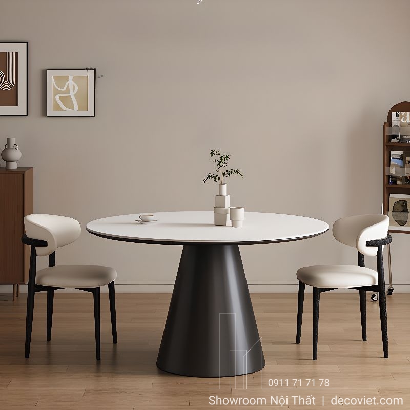 bàn ăn tròn mặt đá 4 ghế thiết kế nhỏ gọn