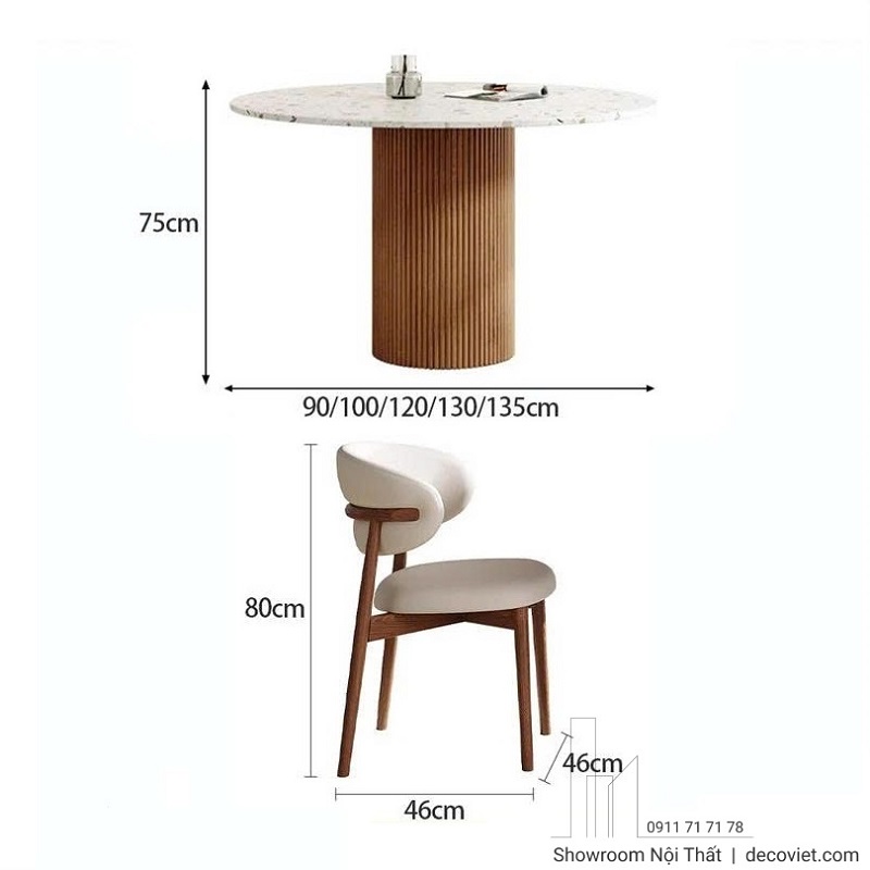 Bộ bàn ăn gỗ 4 ghế nhỏ gọn tiện nghi cho gia đình