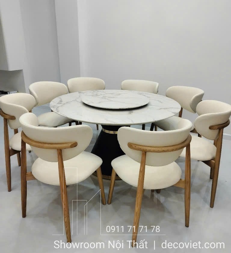 bàn ăn tròn 8 ghế cao cấp