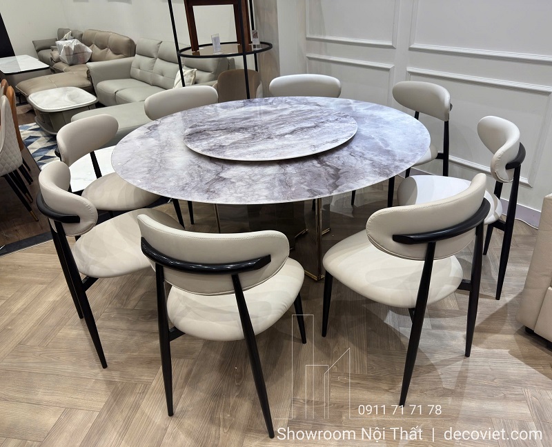 Mặt bàn tròn đá cẩm thạch vân đẹp đường kính 1m6
