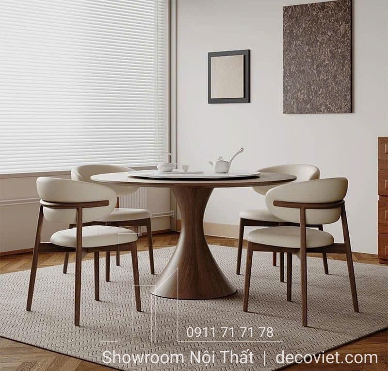 bàn ăn tròn gỗ 6 ghế giá rẻ
