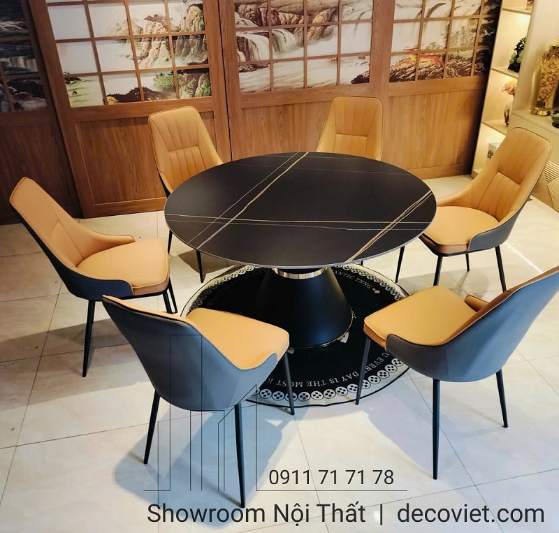 bàn ăn tròn mặ đá