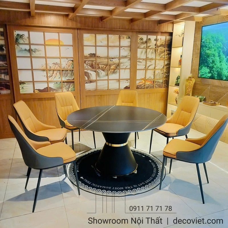 bàn ăn 6 ghế mặt đá
