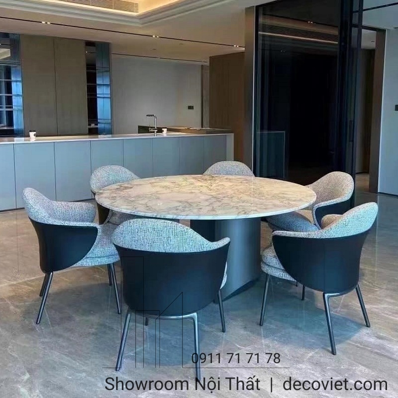 bàn ăn tròn mặt đá nhập khẩu