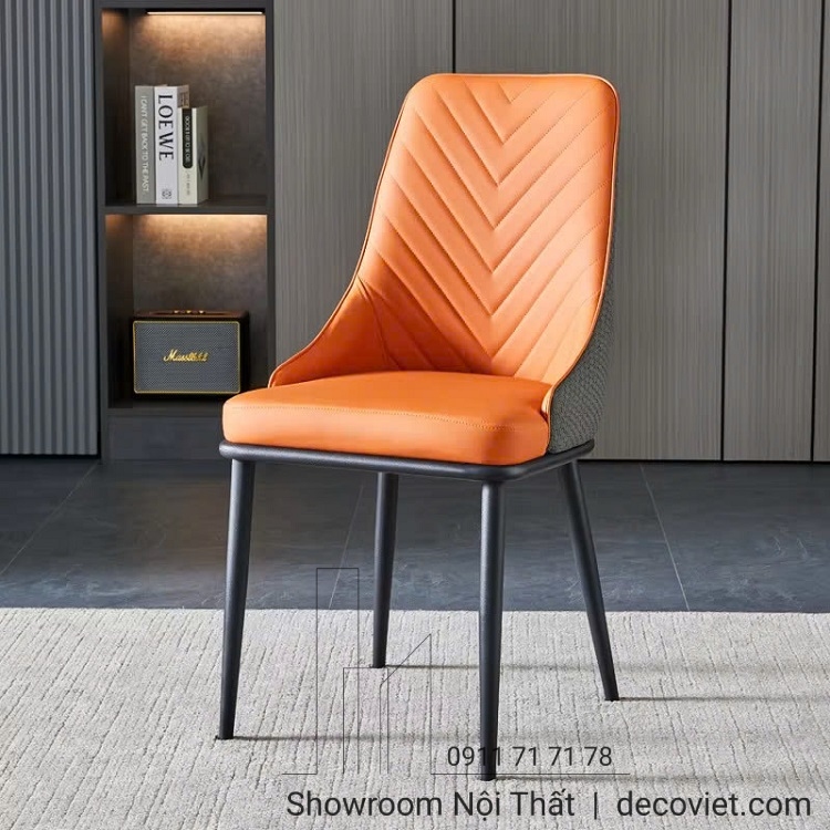 ghế ăn bọc da chân sắt hiện đại