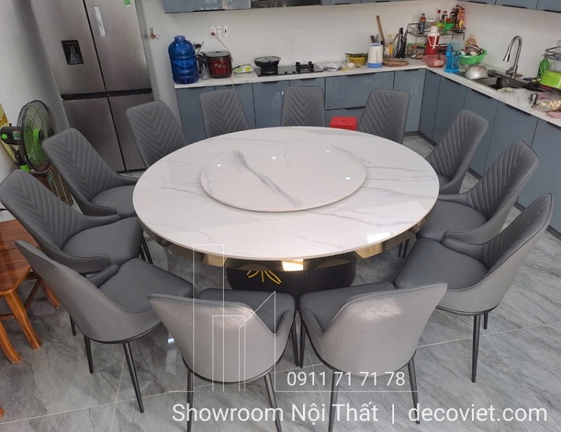bàn ăn tròn mâm xoay cao cấp