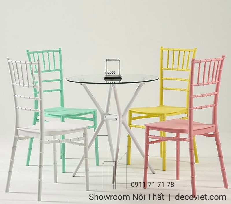 bàn cafe tròn mặt kính hiện đại