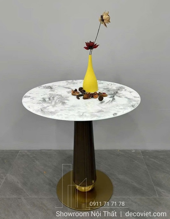 Bàn cafe tròn mặt đá 141T đẹp hiện đại cho không gian sang trọng
