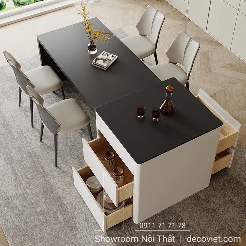 bàn ăn kết hợp bàn đảo bếp đẹp