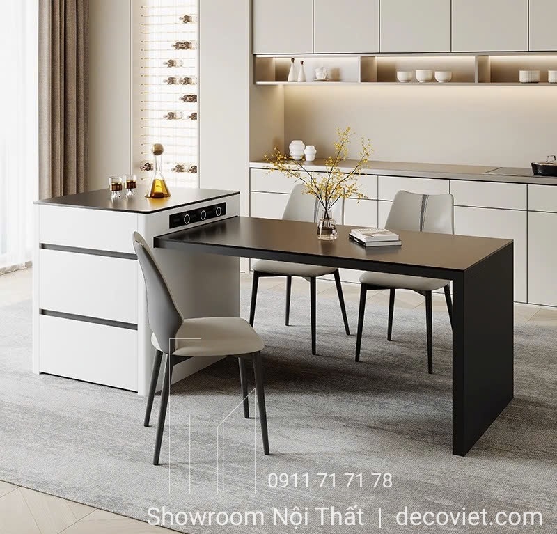 bàn ăn kết hợp đảo bếp
