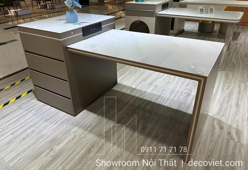 bàn ăn kết hợp bàn đảo bếp