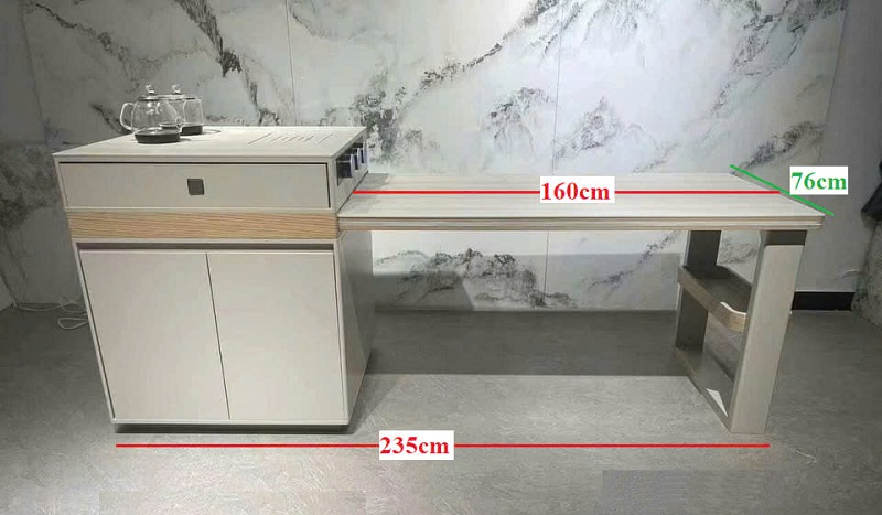 bàn ăn kết hợp bàn đảo bếp thông minh