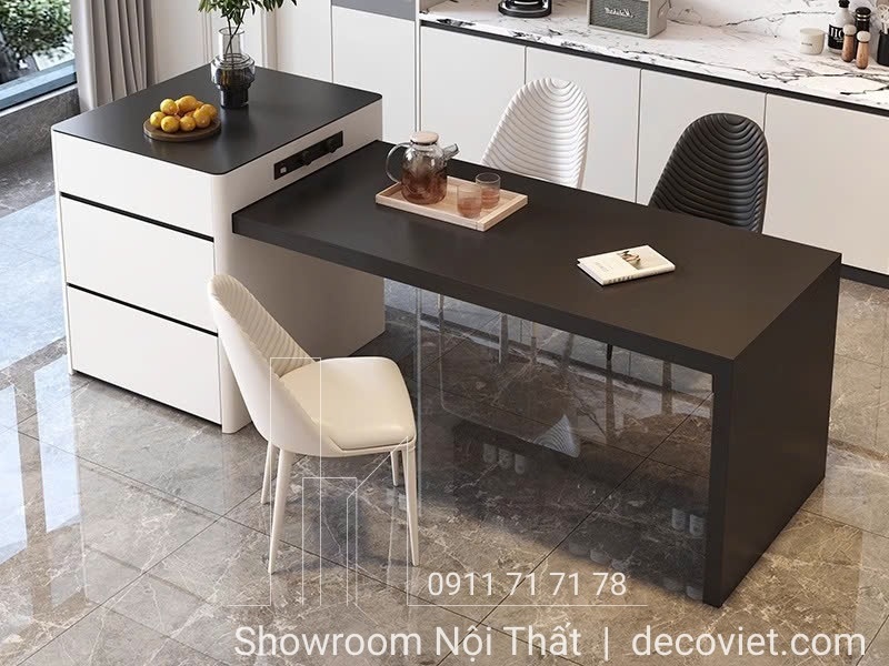 bàn đảo bếp kết hợp bàn ăn thông minh