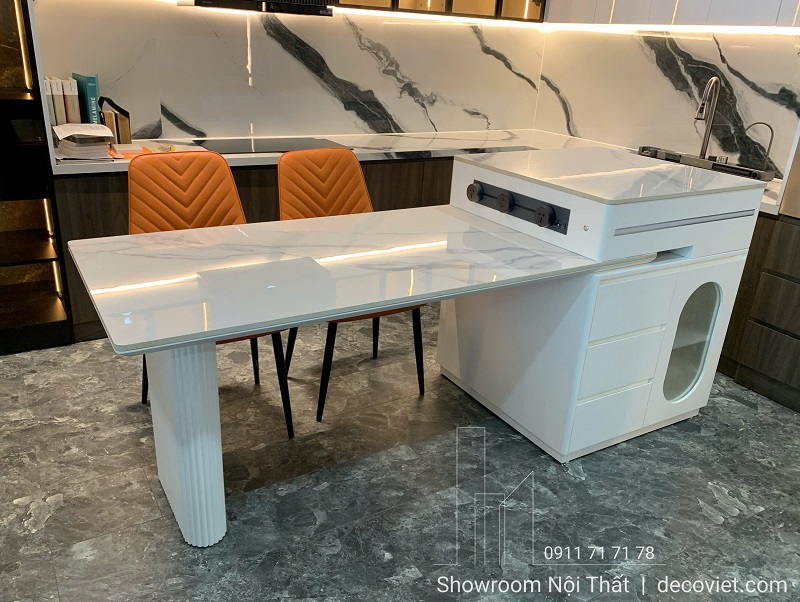 Bàn đảo bếp thông minh 2878S tích hợp tủ lưu trữ và ổ điện an toàn