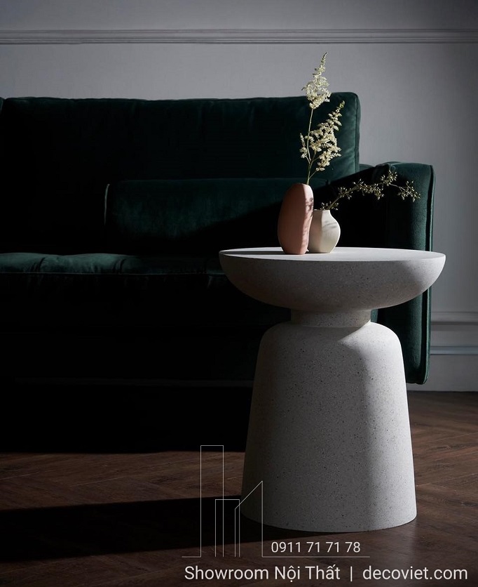 Mẫu bàn tab decor thiết kế bo tròn hiện đại tinh tế