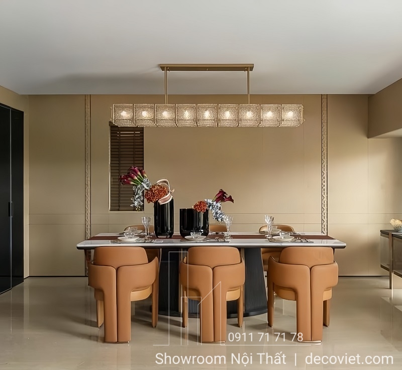 bàn ăn 6 ghế mặt đá