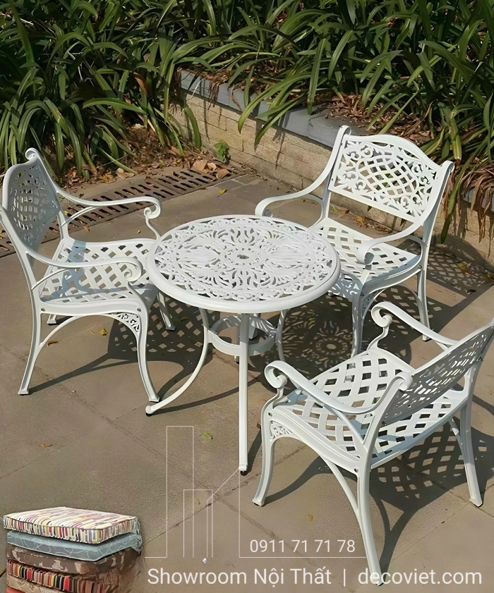 Bàn Ghế Ngoài Trời Tân Cổ Điển 2055T thiết kế kiểu dáng tân cổ điển hiện đại