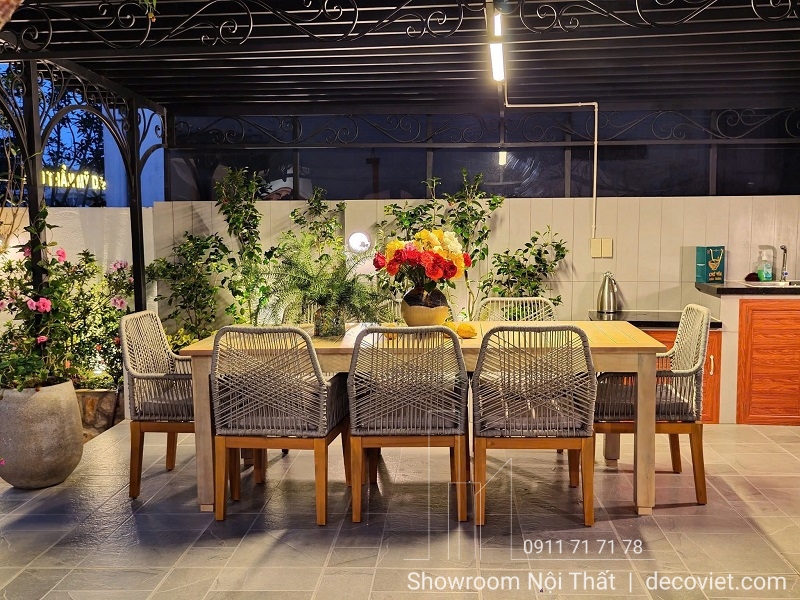 bộ bàn ghế gỗ sân vườn cao cấp