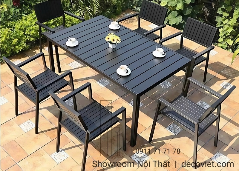 bàn ghế nhôm đúc thiết kế nhỏ gọn hiện đại