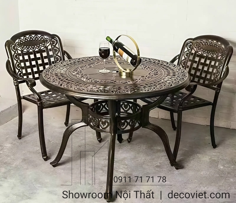 bộ bàn ghế sân vườn nhôm đúc 2 người