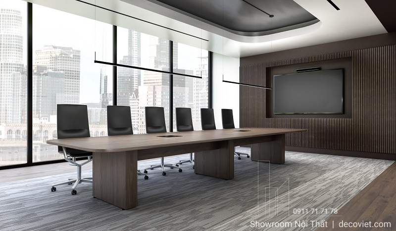 Bàn họp gỗ công nghiệp thiết kế đẹp trong phòng họp văn phòng hiện đại
