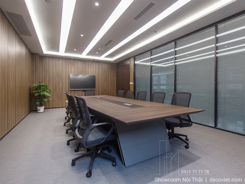 Bàn họp văn phòng 3036S bố trí 10 đến 12 ghế ngồi họp thoải mái