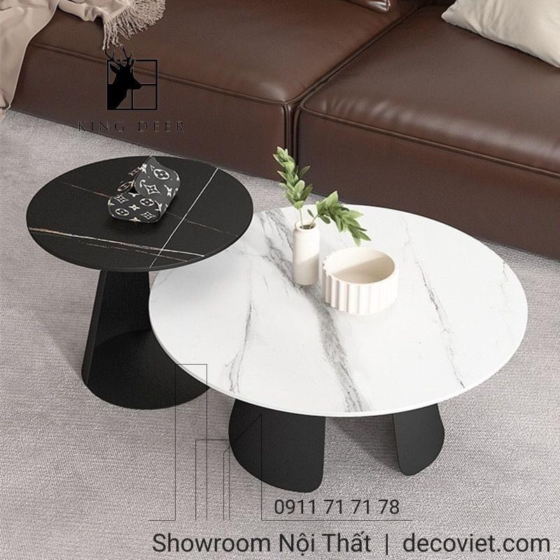 bàn trà đôi mặt đá hiện đại