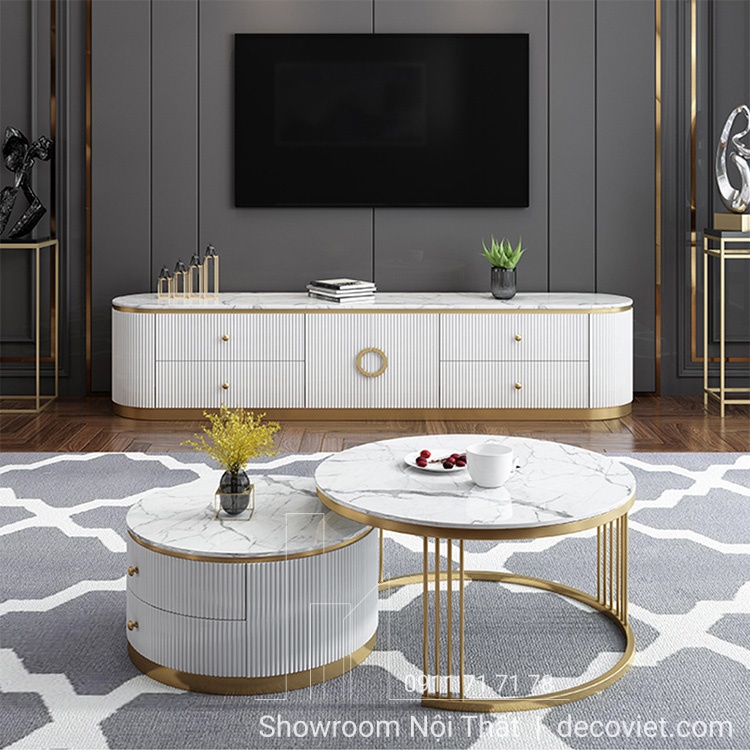 bàn trà tròn mặt đá giá rẻ