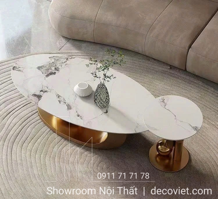 bàn trà đôi mặt đá